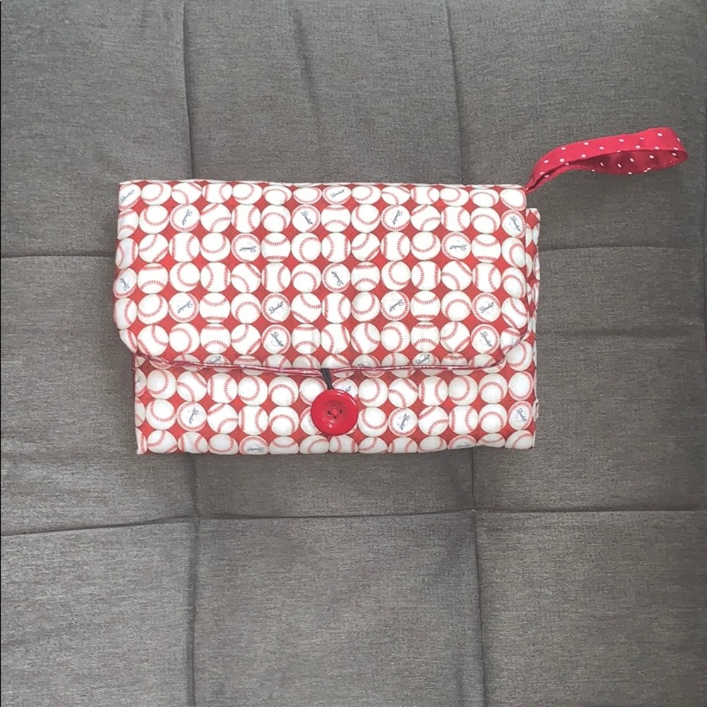 Handmade travel baby changing pad.